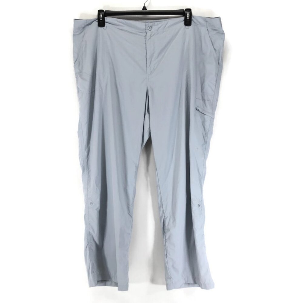 Columbia PFG Aruba Roll Up Pant Women's Plus Size 24W Gray Outdoor Fishing Trail